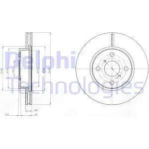 Вентилируемый тормозной диск delphi BG4116C