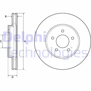 Вентильований гальмівний диск Delphi BG4120