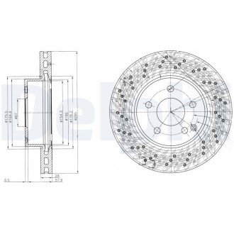 Вентильований гальмівний диск delphi BG4142C