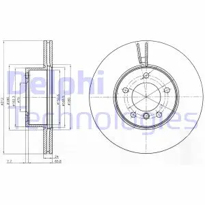 Вентилируемый тормозной диск delphi BG4172C