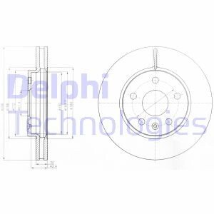 Вентильований гальмівний диск delphi BG4187C