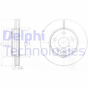 Вентилируемый тормозной диск delphi BG4187C Chevrolet Малибу
