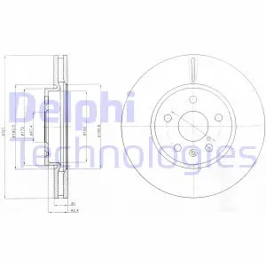 Вентилируемый тормозной диск delphi BG4189C