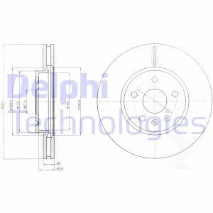 Вентильований гальмівний диск delphi BG4189C