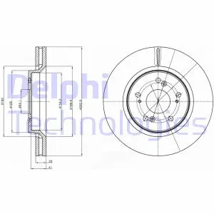 Вентилируемый тормозной диск delphi BG4250C