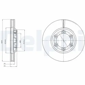 Вентилируемый тормозной диск delphi BG4252