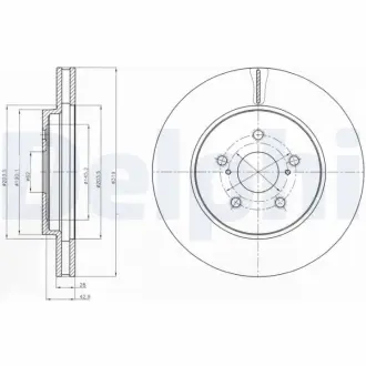 Вентилируемый тормозной диск delphi BG4253