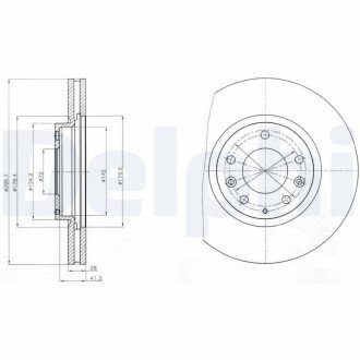 Вентильований гальмівний диск delphi BG4256