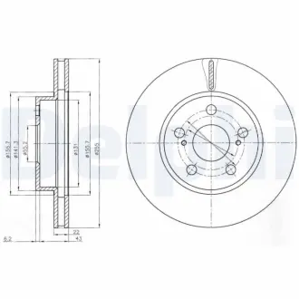 Вентильований гальмівний диск Delphi BG4269