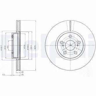 Вентилируемый тормозной диск delphi BG4277