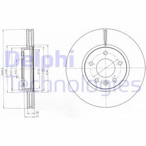 Вентилируемый тормозной диск delphi BG4278C