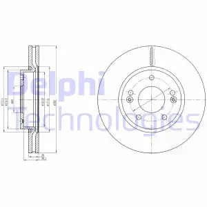 Вентильований гальмівний диск Delphi BG4281C (фото 1)