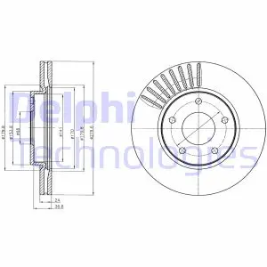 Вентилируемый тормозной диск delphi BG4282C