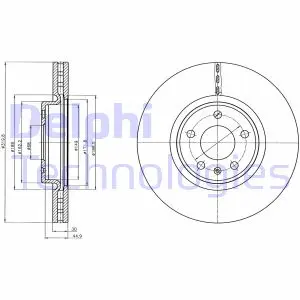 Вентильований гальмівний диск Delphi BG4346C