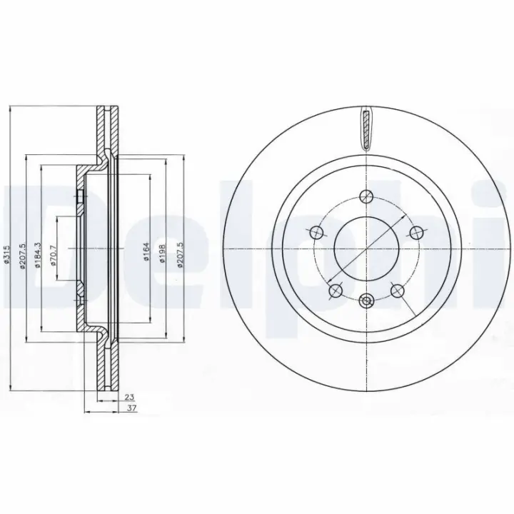 Вентилируемый тормозной диск delphi BG4388C