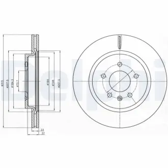 Вентилируемый тормозной диск delphi BG4388C