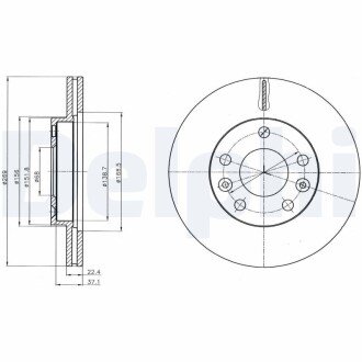 Вентилируемый тормозной диск delphi BG4455C