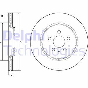 Вентилируемый тормозной диск delphi BG4643C