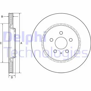 Вентильований гальмівний диск Delphi BG4643C