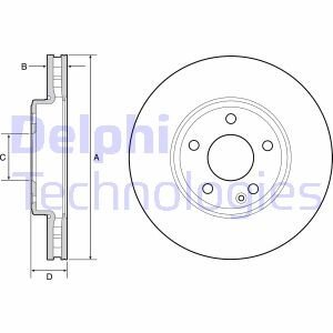 Вентилируемый тормозной диск delphi BG4646C