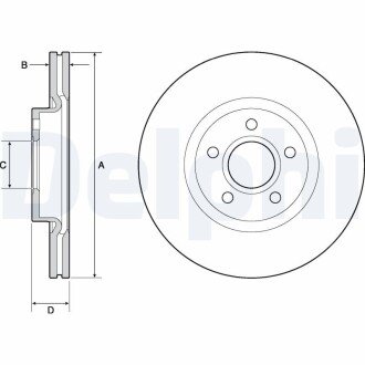 Вентилируемый тормозной диск delphi BG4676C