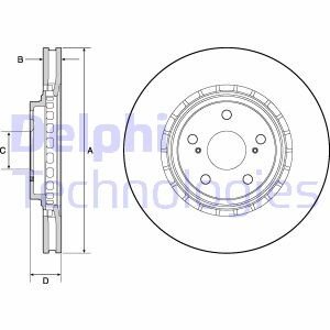 Вентилируемый тормозной диск delphi BG4691C