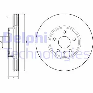 Вентильований гальмівний диск Delphi BG4702C (фото 1)