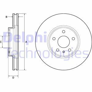 Вентильований гальмівний диск delphi BG4702C