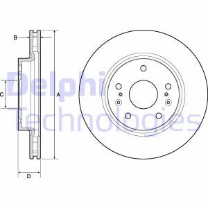 Вентилируемый тормозной диск delphi BG4764C на Сузуки Сх4