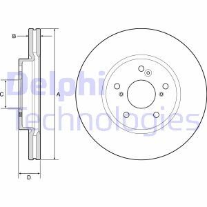 Вентилируемый тормозной диск delphi BG4785C