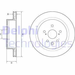 Вентилируемый тормозной диск delphi BG4962C Лексус Gs350