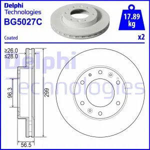 Вентильований гальмівний диск delphi BG5027C