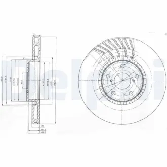 Вентилируемый тормозной диск delphi BG9011 Лексус Gs350