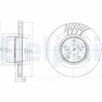 Вентилируемый тормозной диск delphi BG9012 Лексус Gs350