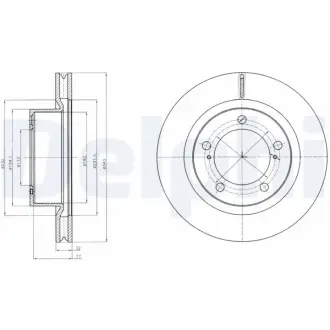 Вентильований гальмівний диск Delphi BG9067