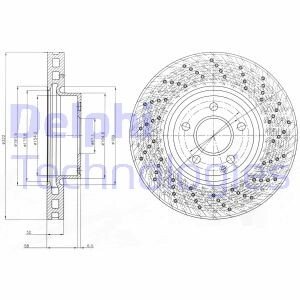 Вентилируемый тормозной диск delphi BG9076C