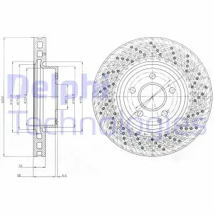 Вентильований гальмівний диск Delphi BG9076C