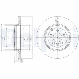 Вентильований гальмівний диск Delphi BG9082C