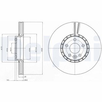 Вентилируемый тормозной диск delphi BG9085