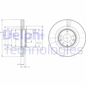 Вентильований гальмівний диск Delphi BG9104