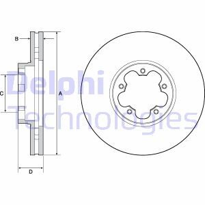 Вентилируемый тормозной диск delphi BG9142C