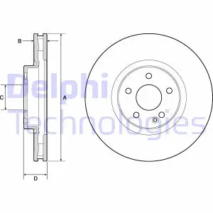 Вентилируемый тормозной диск delphi BG9174C