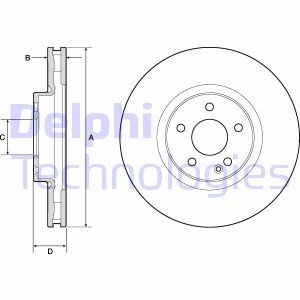 Вентилируемый тормозной диск delphi BG9174C