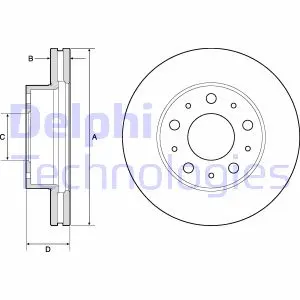 Вентилируемый тормозной диск delphi BG9180C