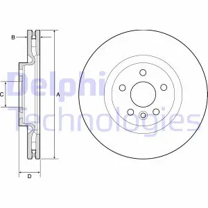 Вентилируемый тормозной диск delphi BG9183C