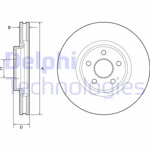 Вентильований гальмівний диск Delphi BG9203C