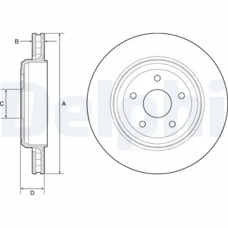 Вентильований гальмівний диск Delphi BG9214C