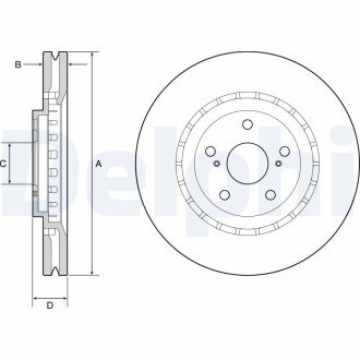 Вентилируемый тормозной диск delphi BG9219C