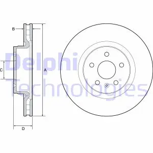 Вентильований гальмівний диск delphi BG9220C