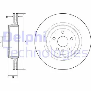 Вентильований гальмівний диск delphi BG9221C
